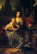 Leon Cogniet Portrait of Maria Brignole-Sale De Ferrari with her son oil on canvas